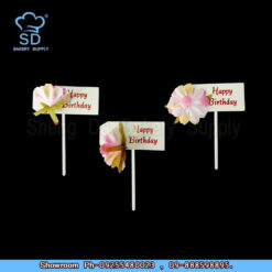 3D Flower With HBD Stick (1x3pcs)