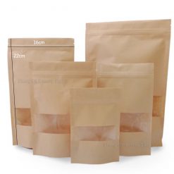 Brown Paper Zip Bag 16x22cm