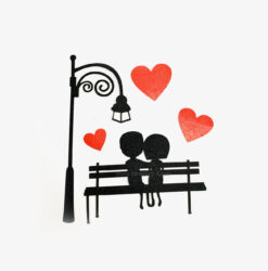 Black Paper Couple Topper