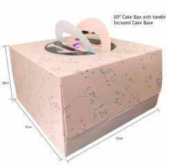 MS 10" Square Cake Box With Handle