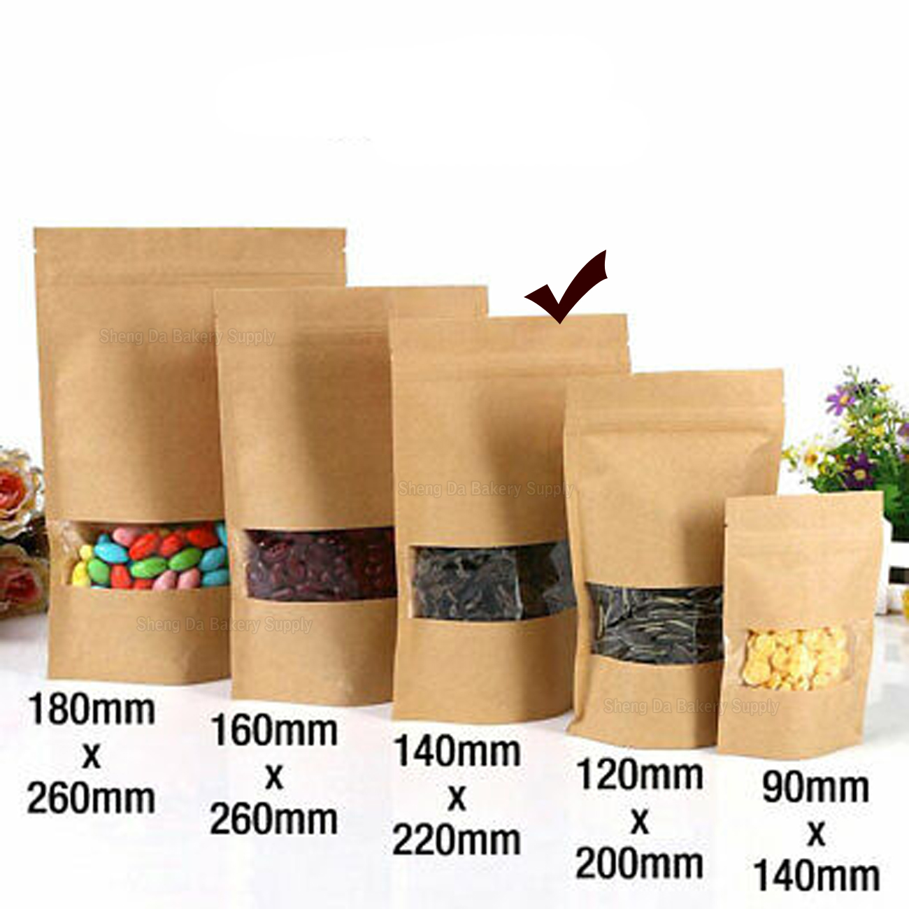 Brown Paper Zip ( 14x20 cm ) Sheng Da Food Service