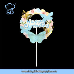 HBD Butterfly Blue Topper