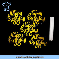 MJ HBD Gold Paper Topper 5pcs