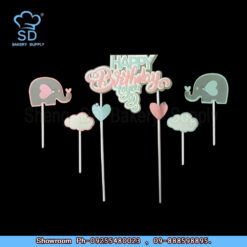 HBD Elephant Heart Topper